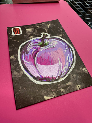 Plum in Purple Glass aceo art card thumbnail 2