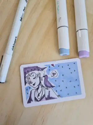 Raven and I aceo art card thumbnail 2