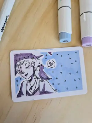 Raven and I aceo art card thumbnail 1