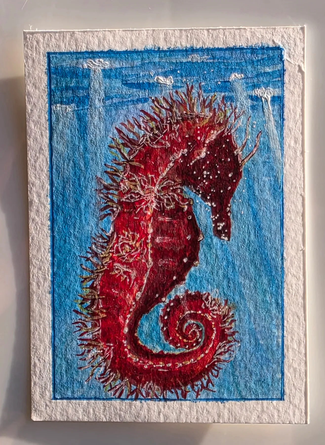 Sea Horse aceo art card