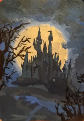 Dark castle aceo art card thumbnail 2