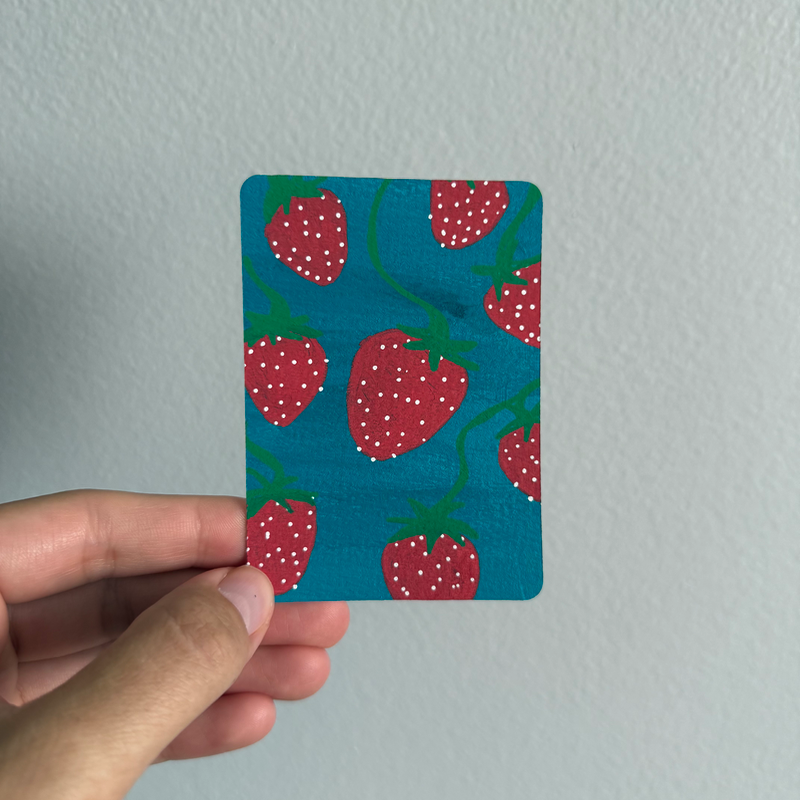 Original Strawberry ACEO | Summer Strawberries #1/2 aceo art card