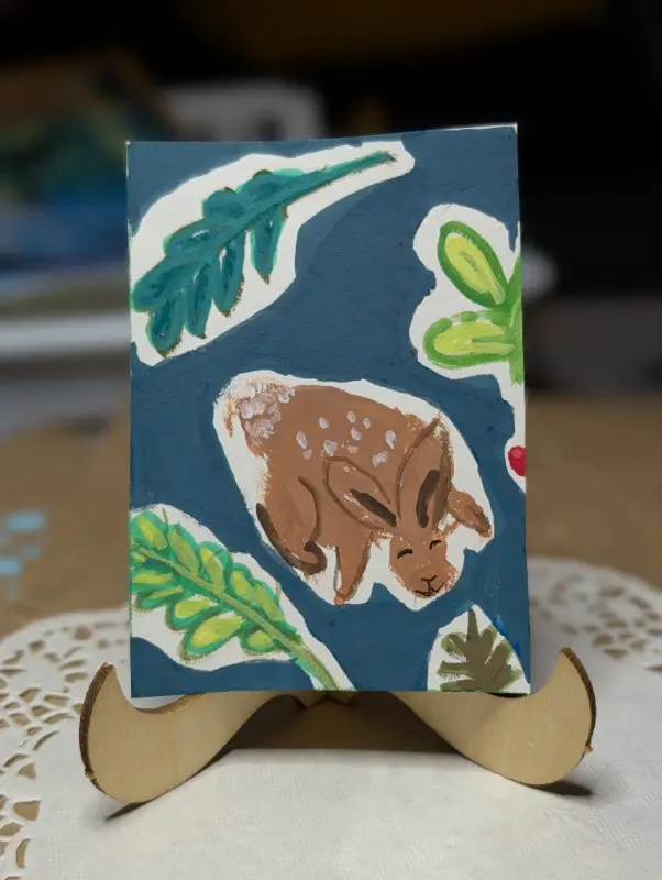 The Bunny Den 3/3 aceo art card