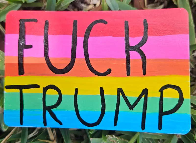 Fuck Trump Rainbow aceo art card