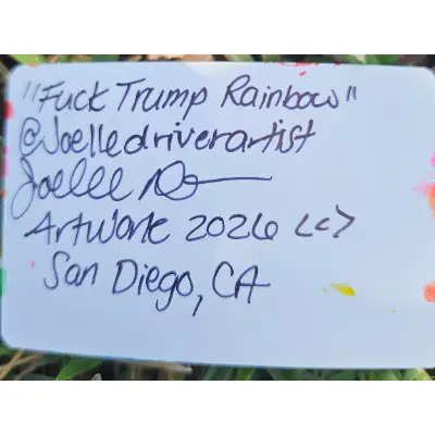 Fuck Trump Rainbow aceo art card thumbnail 2