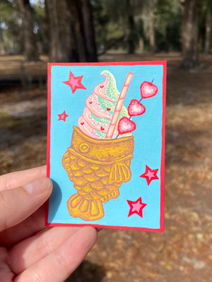 Ain't No Fish Inside aceo art card thumbnail 2