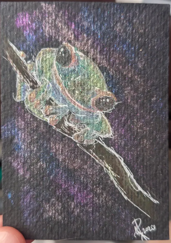 Tree Frog aceo art card
