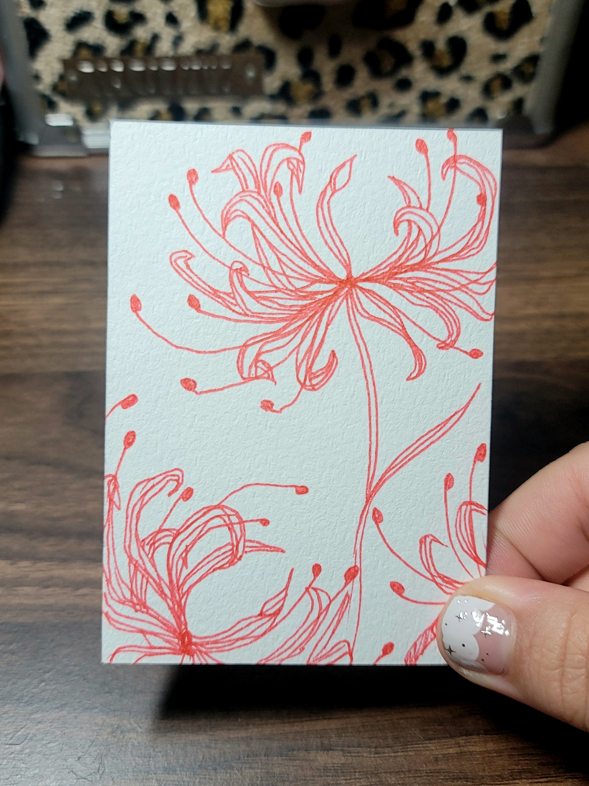 Red Spider Lily aceo art card