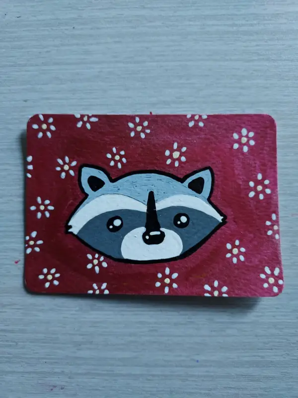Dainty Raccoon aceo art card