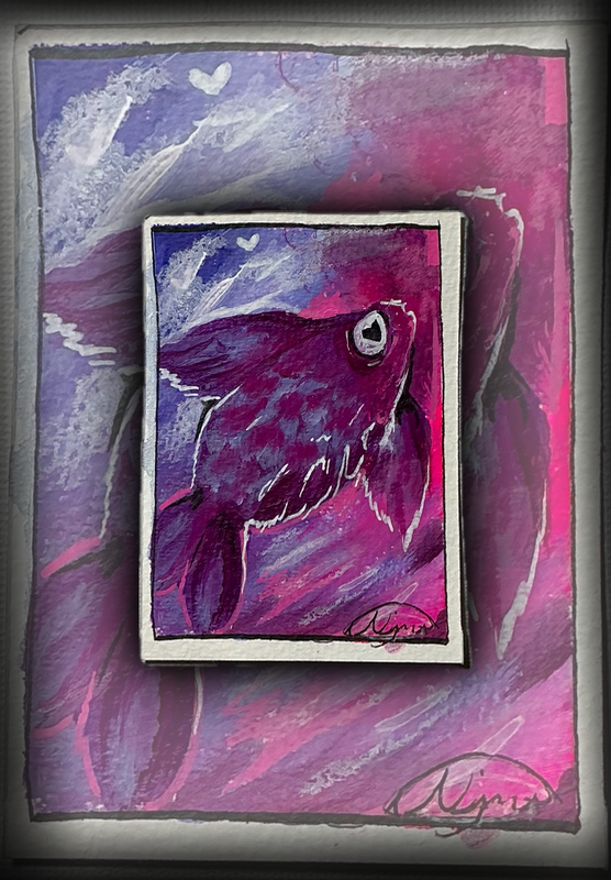 “Heart Fish” 3/6 in the “Dreamscape” Collection aceo art card