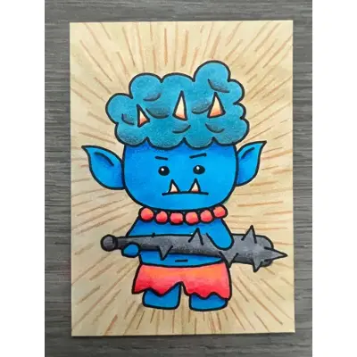 Tofu Kozo Yokai ACEO Original Art — Japanese Folklore Miniature Painting aceo art card thumbnail 3