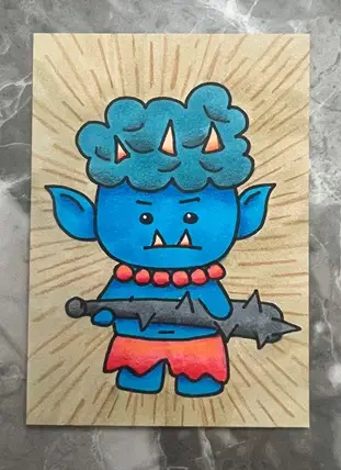 Tofu Kozo Yokai ACEO Original Art — Japanese Folklore Miniature Painting aceo art card