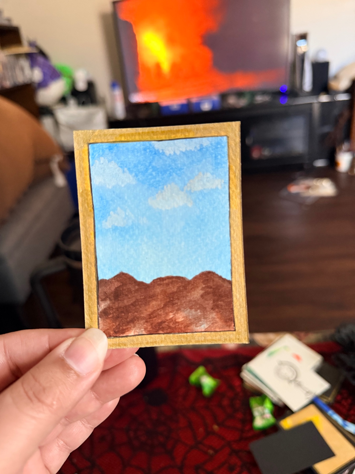 Mountain frame aceo art card