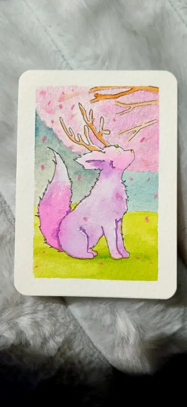 Pink Willows aceo art card