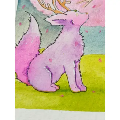 Pink Willows aceo art card thumbnail 2