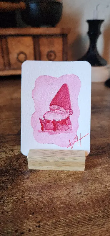 Monochrome Gnome aceo art card