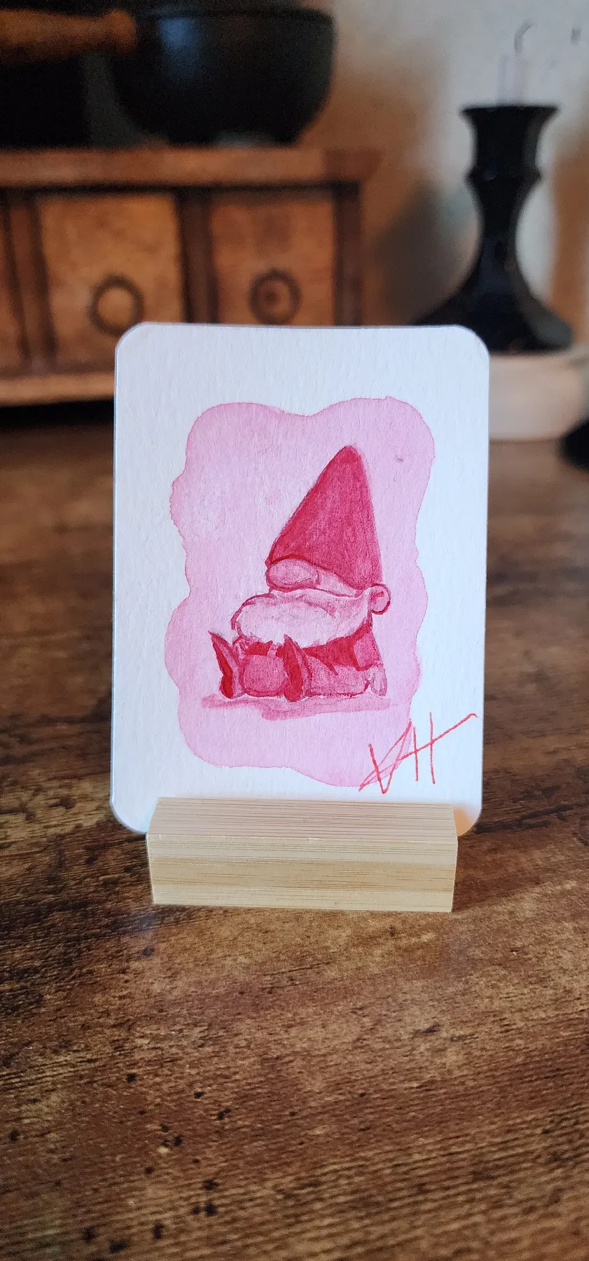 Monochrome Gnome aceo art card