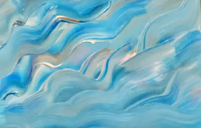 Aceo Blue oil paint aceo art card thumbnail 1