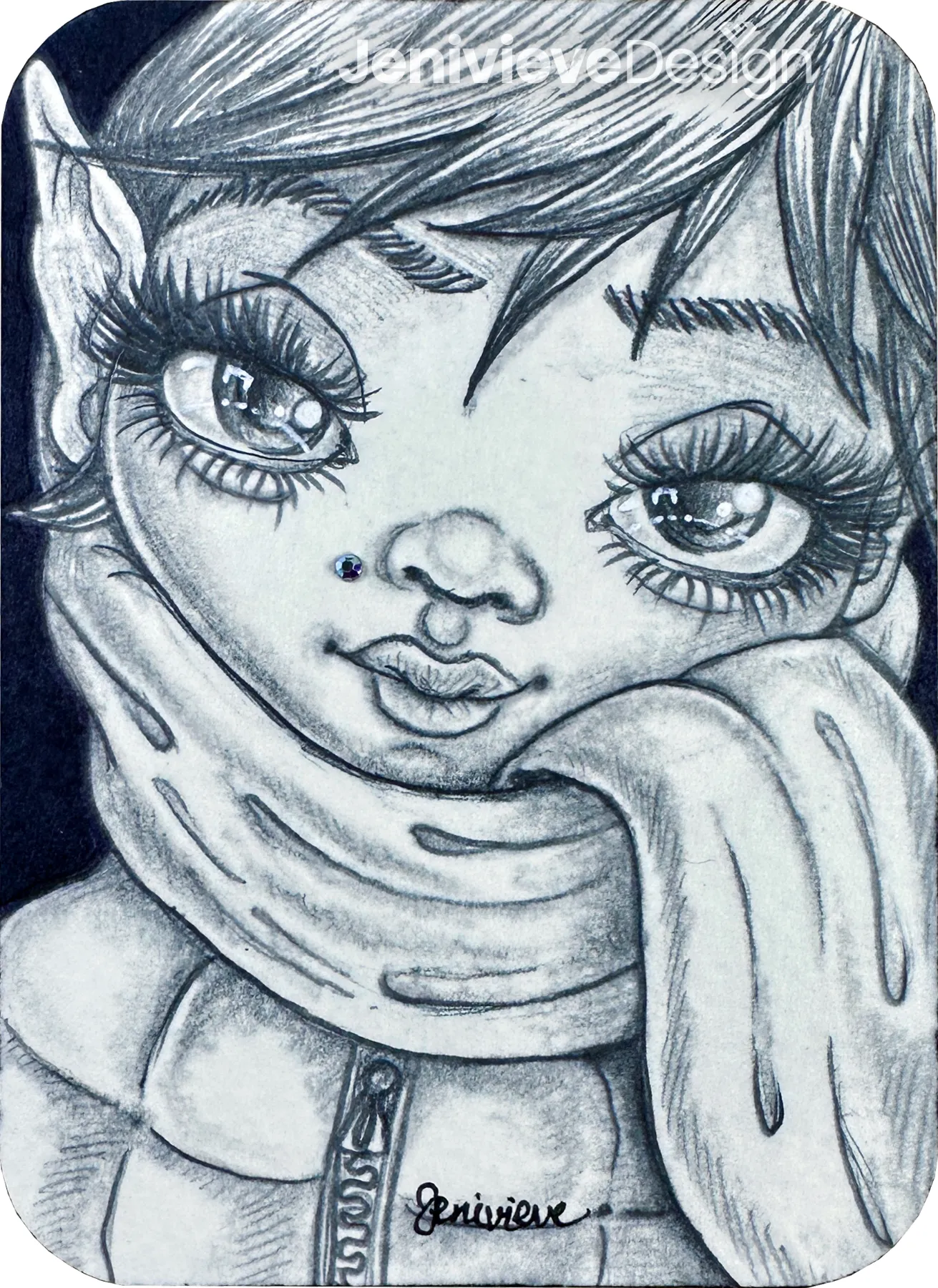 Frost Elf aceo art card