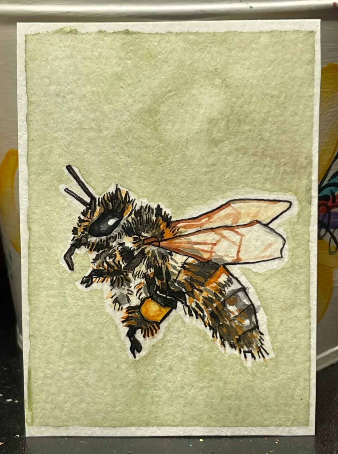 Honey Bee aceo art card