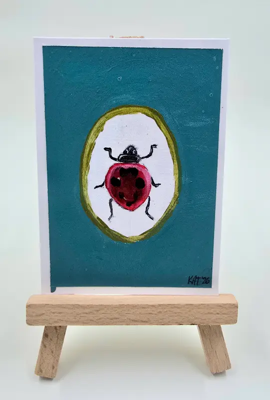 Entomology Display - Ladybug aceo art card