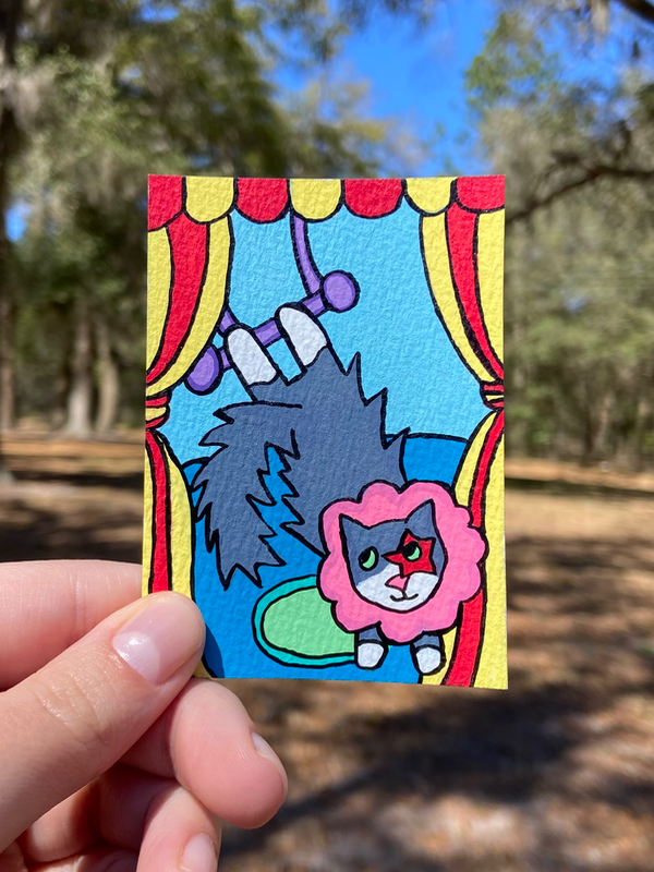 Mouse the Acrocat aceo art card