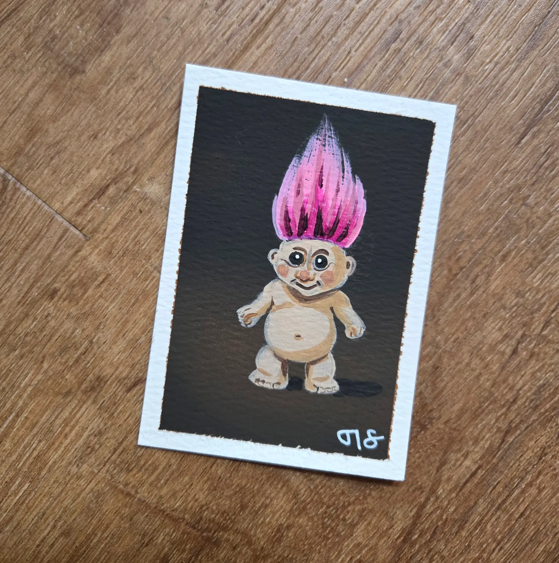 Pink Hair aceo art card