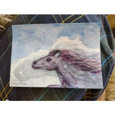 When Horses Chase Your Dreams by CheyAnne aceo art card thumbnail 3