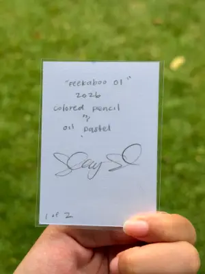 Peekaboo - Moorish Idol Fish aceo art card thumbnail 4