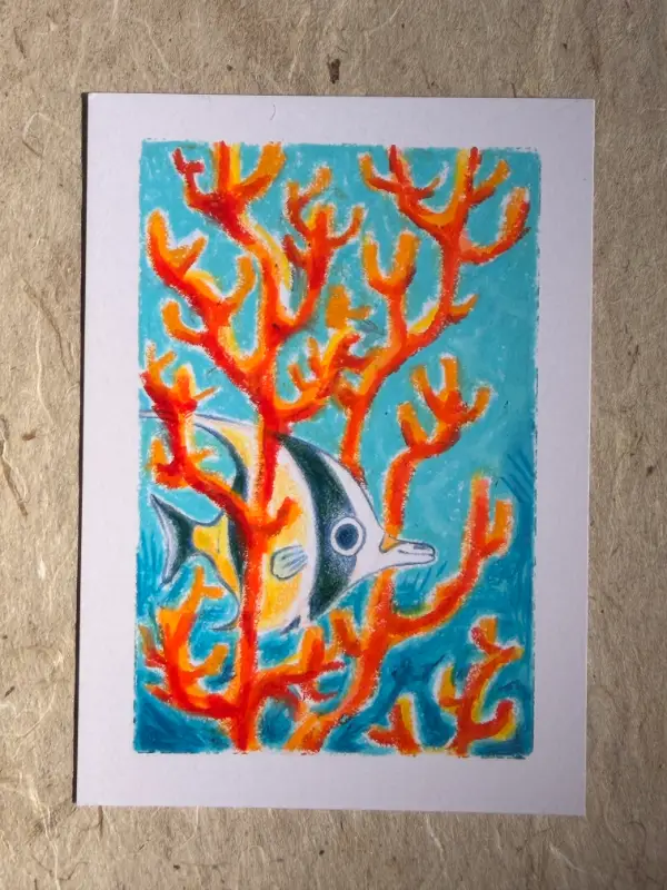Peekaboo - Moorish Idol Fish aceo art card