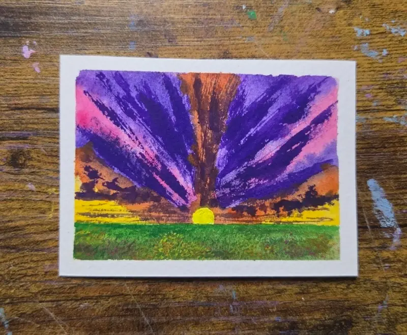 Later, Sun aceo art card
