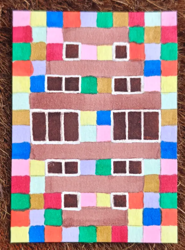Log Cabin #8 - "Disco Apartment" aceo art card
