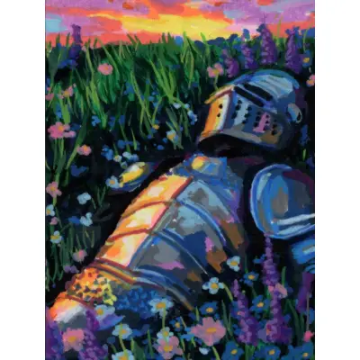 Sleeping Knight Under A Sunset venett_22 aceo art card thumbnail 2