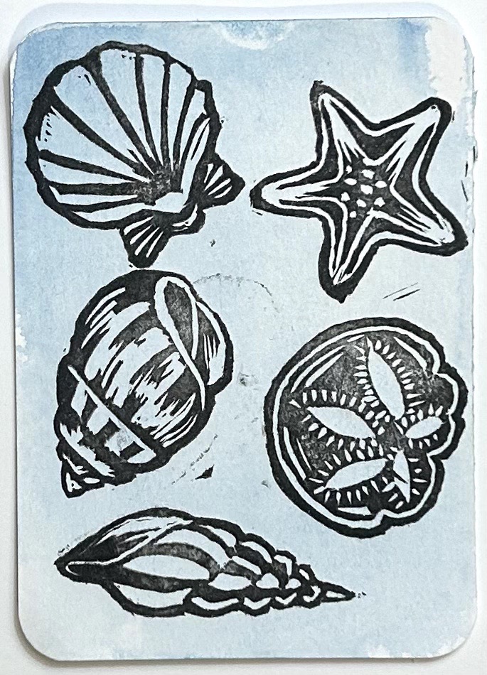Sea Shells 2 aceo art card