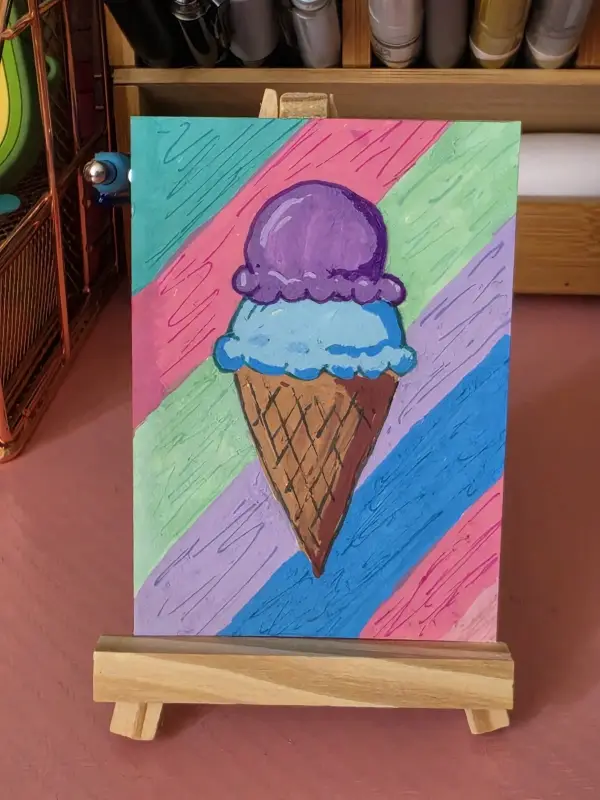 Double Scoop (Ice Cream) aceo art card