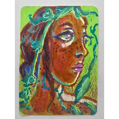 Hidden in the Vines aceo art card thumbnail 1