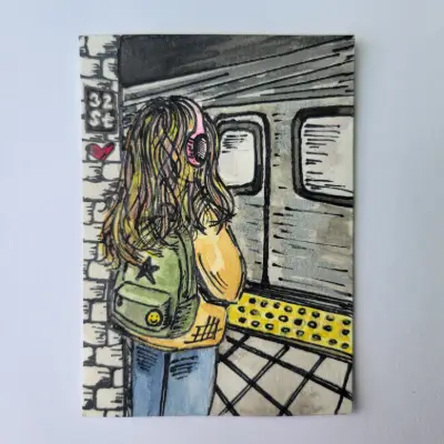 Rush Hour Reverie aceo art card thumbnail 2