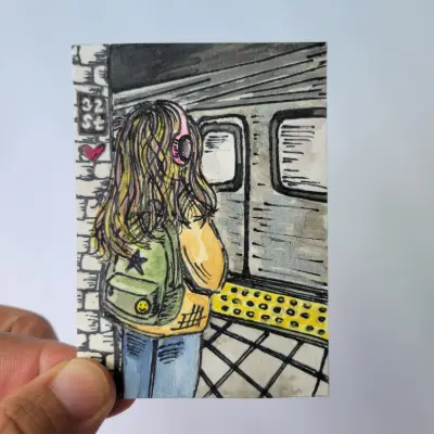 Rush Hour Reverie aceo art card thumbnail 1