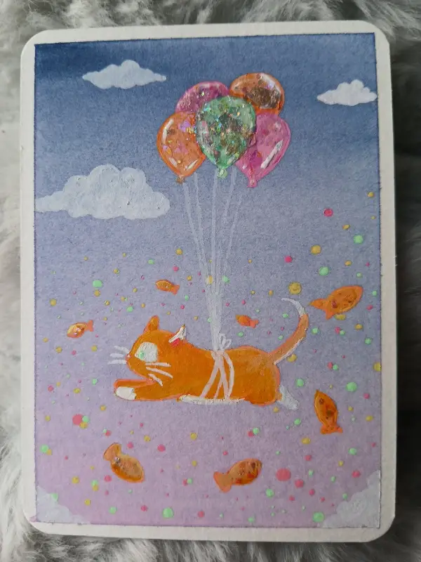 Feline Dreams aceo art card