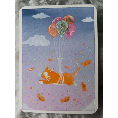 Feline Dreams aceo art card thumbnail 1