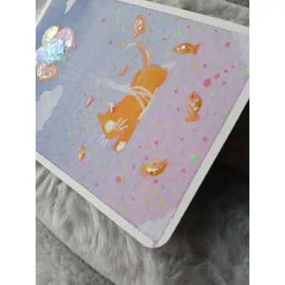 Feline Dreams aceo art card thumbnail 3