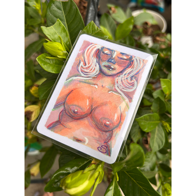 Sitting in My Beauty aceo art card thumbnail 1