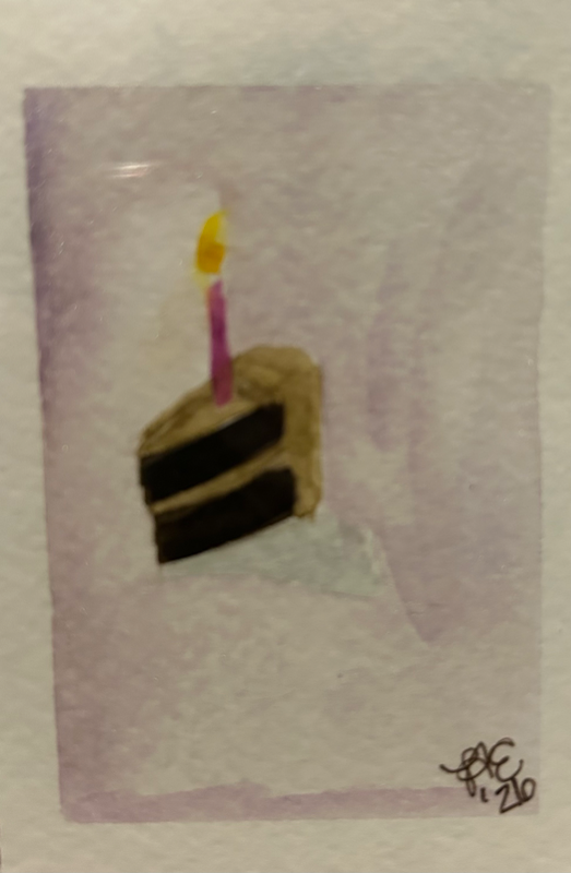 Tiny Cake aceo art card