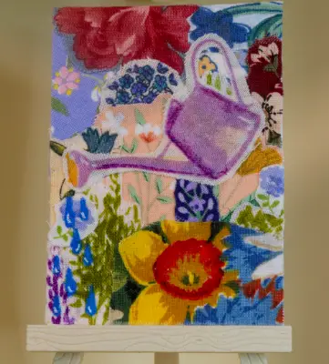 Watered Blooms aceo art card thumbnail 1