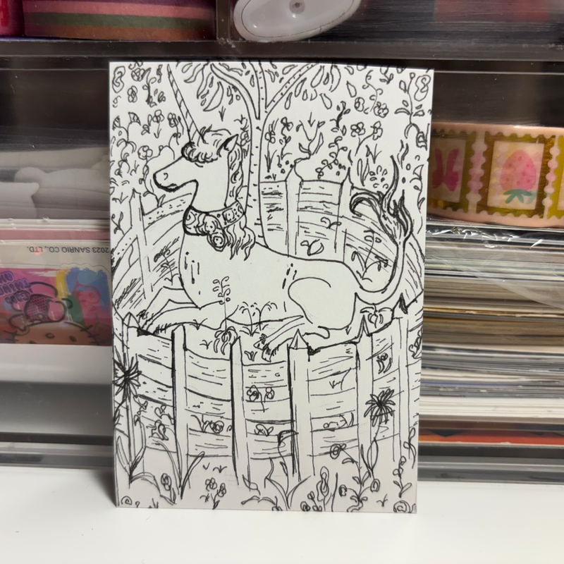 Unicorn Tapestry - Series Unicorn 4/6 aceo art card