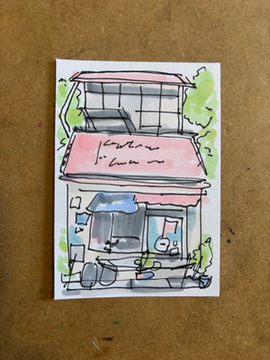 Bundle urban sketch ACEOS “Classy” & “Front Line” aceo art card thumbnail 4