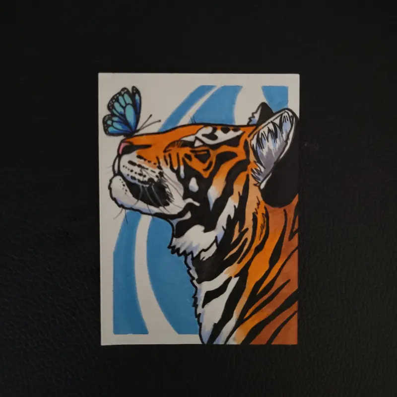 The Gentle Tiger aceo art card