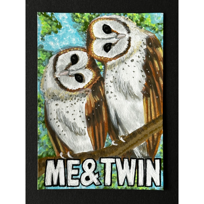 Me & Twin aceo art card thumbnail 1