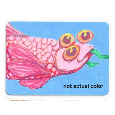 Strawberry Fish aceo art card thumbnail 2