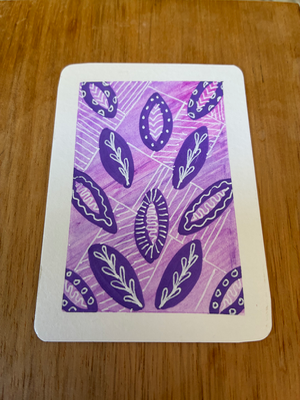 Leaves on Lavendar aceo art card thumbnail 2